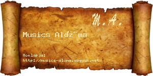 Musics Alóma névjegykártya